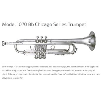 KÈN INSTRUMENTS - TRUMPETS-Model 1070 Bb Chicago Series Trumpet